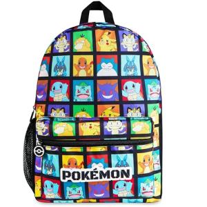 Pokemon Backpack for Kids Teens Pikachu Anime School Bag Daypack Backpacks for Daycare Sports School Supplies Gifts for Kids (Multi)