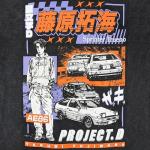 Ripple Junction Initial D Takumi Anime Car Mangazine Cover Men's Graphic T-Shirt Mineral Wash Black X-Large
