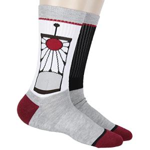 Bioworld Demon Slayer Men's Manga Anime Tanjiro Kamado Hanafuda Earring Design Athletic Crew Socks