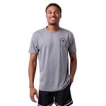 Demon Slayer Tanjiro Earring & Fox Mask Men's Athletic Heather Crew Neck Short Sleeve Performance Tee -XL