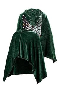 Green Hooded Cape Blanket Cosplay Costume Outfit Hooded Cloak Soft Warm for Adult Men Women