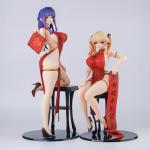 Zatanend Ecchi Figure 1/4 Girl,Waifu Hentaii.Sexy Action Anime Girl Figure +18 Uncensored Collection Statue Gift Model Toy No Box (Purple-Haired Cheongsam Girl)