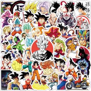100pcs Anime Dragon and Ball Stickers Mixed Pack,Lovely Cartoon Characters Decals Cartoon Anime Sticker for Kids Teens Waterproof Stickers for Water Bottle Laptop Luggage Helmet Skateboard Guitar