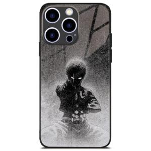 HosJiaJian Japanese Anime Case for iPhone 17, Slim Glossy Tempered Glass Cover, Aesthetic Manga Art Protective Shell