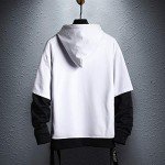 GURUNVANI Men's Contrast Color Pullover Hoodie