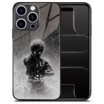 HosJiaJian Japanese Anime Case for iPhone 17, Slim Glossy Tempered Glass Cover, Aesthetic Manga Art Protective Shell