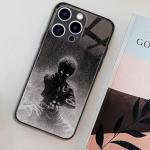 HosJiaJian Japanese Anime Case for iPhone 17, Slim Glossy Tempered Glass Cover, Aesthetic Manga Art Protective Shell