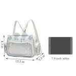 Lifelix Kawaii Ita Bag Cat Backpack Y2k Girl Japanese School Bag Anime Shoulder Crossbody with Pin Display (White)