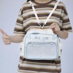 Lifelix Kawaii Ita Bag Cat Backpack Y2k Girl Japanese School Bag Anime Shoulder Crossbody with Pin Display (White)