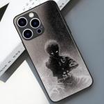 HosJiaJian Japanese Anime Case for iPhone 17, Slim Glossy Tempered Glass Cover, Aesthetic Manga Art Protective Shell