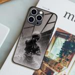 HosJiaJian Japanese Anime Case for iPhone 17, Slim Glossy Tempered Glass Cover, Aesthetic Manga Art Protective Shell