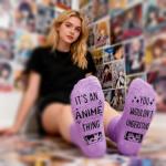 HAPPYPOP Gifts for Anime Lovers - Anime Themed Socks for Party, Cartoon Stuff Merch for Teen Girls Women