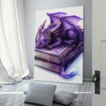 Anime Magical Aesthetic Purple Cute Dragon Poster Canvas Wall Art Aesthetic Posters & Prints Wall Decor for Bedroom Living Room Paintings Pictures Wall Decor Framed Unframed 12x18inch(30x45cm)