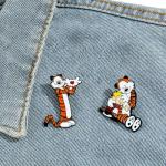 LUKGELYAM Cute Enamel Pins Cartoon Lapel Pin Brooch Badge for Backpack Jackets Funny Tiger Pins for Gift Anime Enamel Pin for Clothing Hat Decoration