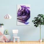 Anime Magical Aesthetic Purple Cute Dragon Poster Canvas Wall Art Aesthetic Posters & Prints Wall Decor for Bedroom Living Room Paintings Pictures Wall Decor Framed Unframed 12x18inch(30x45cm)