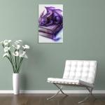 Anime Magical Aesthetic Purple Cute Dragon Poster Canvas Wall Art Aesthetic Posters & Prints Wall Decor for Bedroom Living Room Paintings Pictures Wall Decor Framed Unframed 12x18inch(30x45cm)