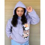 Tuislay Cute Cat Graphic Hoodies For Teen Girls Kawaii Cartoon Printed Hoodie Women Anime Print Hooded Sweatshirt Pullover(Purple,S)