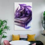 Anime Magical Aesthetic Purple Cute Dragon Poster Canvas Wall Art Aesthetic Posters & Prints Wall Decor for Bedroom Living Room Paintings Pictures Wall Decor Framed Unframed 12x18inch(30x45cm)