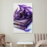 Anime Magical Aesthetic Purple Cute Dragon Poster Canvas Wall Art Aesthetic Posters & Prints Wall Decor for Bedroom Living Room Paintings Pictures Wall Decor Framed Unframed 12x18inch(30x45cm)