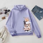 Tuislay Cute Cat Graphic Hoodies For Teen Girls Kawaii Cartoon Printed Hoodie Women Anime Print Hooded Sweatshirt Pullover(Purple,S)