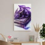 Anime Magical Aesthetic Purple Cute Dragon Poster Canvas Wall Art Aesthetic Posters & Prints Wall Decor for Bedroom Living Room Paintings Pictures Wall Decor Framed Unframed 12x18inch(30x45cm)