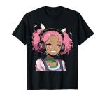 Afro Anime Girl Music Graphic T-Shirt