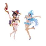 MABAIUDE Megumin Figure Aqua Statue, 18cm Swimsuit Version Megumin and Aqua Figure 1/7 Scale Anime Figurine Model Desktop Car Dashboards Decoration Collectibles