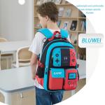BLUWEI Boys Backpack Kids Bookbag TeensSchool Bag LuminousGame Large capacity bag(1Blue)