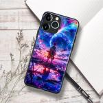 Anime Artwork Glass Phone Case for iPhone 14 Pro Max, Manga Pattern Silicone Glossy Protective Shell