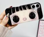 ZQHQDVL Compatible with iPhone 17 Case, Cute Kawaii Anime Big Eyes Design with Glitter Stars, Sparkle Bling Soft TPU Shockproof Protective Cover for Women Girls
