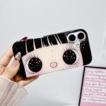 ZQHQDVL Compatible with iPhone 17 Case, Cute Kawaii Anime Big Eyes Design with Glitter Stars, Sparkle Bling Soft TPU Shockproof Protective Cover for Women Girls