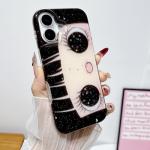 ZQHQDVL Compatible with iPhone 17 Case, Cute Kawaii Anime Big Eyes Design with Glitter Stars, Sparkle Bling Soft TPU Shockproof Protective Cover for Women Girls