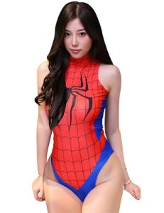 Lucky2Buy Women's One-Piece High Cut Superhero Cosplay Leotard Bodysuit Teddy Swimsuit Set