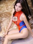 Lucky2Buy Women's One-Piece High Cut Superhero Cosplay Leotard Bodysuit Teddy Swimsuit Set