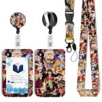Anime Id Badge Holder with Lanyard,Retractable Badge Holders Reels,Colorful Breakaway Lanyards for ID Badges,Cute Fashion Key Chain Keychains,Badge Clips for School Office Women Teen Kid 4