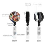 Anime Id Badge Holder with Lanyard,Retractable Badge Holders Reels,Colorful Breakaway Lanyards for ID Badges,Cute Fashion Key Chain Keychains,Badge Clips for School Office Women Teen Kid 4