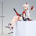 MABAIUDE Nian Figure Statue Collectibles - 14cm Anime Game Figure Sitting Pose Nian Figurine Model 1/7 Scale Handmade Desktop Display Decoration Gift for Fans