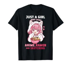 Anime Ramen Lover Sketching T-Shirt for Fans