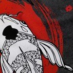 Red and Black Koi Fish Anime Tapestry 40"x60