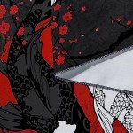 Red and Black Koi Fish Anime Tapestry 40"x60