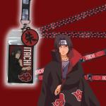 Naruto Itachi Uchiha ID Badge Holder Lanyard w/ 2" Shu Kanji Rubber Pendant