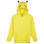 Pokemon Hoodie for Boys & Teens Hooded Sweatshirt Warm Anime Pikachu Sweater (Yellow Pikachu, 13-14 Years)