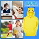 Pokemon Hoodie for Boys & Teens Hooded Sweatshirt Warm Anime Pikachu Sweater (Yellow Pikachu, 13-14 Years)