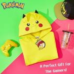 Pokemon Hoodie for Boys & Teens Hooded Sweatshirt Warm Anime Pikachu Sweater (Yellow Pikachu, 13-14 Years)