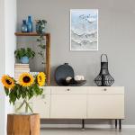 Anime Family Surf Adventure Canvas Art - Retro Coastal Vacation Memory Wall Decor | Whimsical Multi-Generation Beach Scene Print For Ocean Homes | Abstract Cartoon Wave Poster 24x36in Unframed