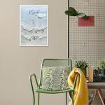 Anime Family Surf Adventure Canvas Art - Retro Coastal Vacation Memory Wall Decor | Whimsical Multi-Generation Beach Scene Print For Ocean Homes | Abstract Cartoon Wave Poster 24x36in Unframed