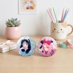 Alien Stage Rabbit Series Blind Box Holographic Button Pins, Officially Licensed Anime ALNST Collectible Merch for Ita Bags (Single Pack, Contains One Random Character)