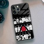 HxH Cool Anime Art Minimalist Glass Case for iPhone 16, Elegant Aesthetic Design, Refined Soft-Touch Grip & Drop Proof Shell