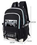 Roffatide Anime Laptop Backpack College Schoolbag Printed Rucksack with USB Charging Port & Headphone Port Black