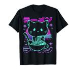 Kawaii Cat Ramen Aesthetic Anime T-Shirt